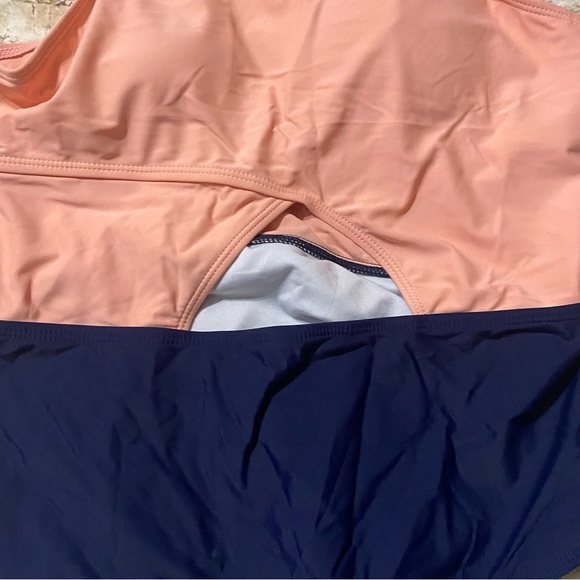 Cupshe Coral Navy Cut Out One Piece Padded Swimsuit - Picture 3 of 7